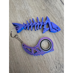 Keyspinner + Rekin 2w1 TikTok 3D - KeyRambit KeyFlipper 3D Fidget Keychain