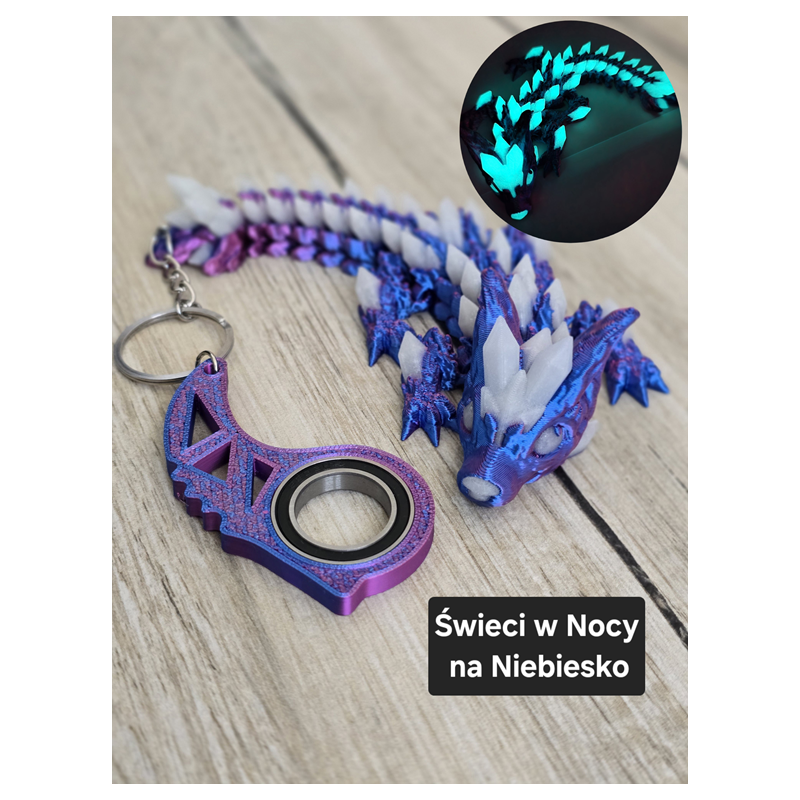 Keyspinner + Świecący Wolf DragonCrystal 16cm 2w1- 3D KeyRambit KeyFlipper