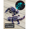 Brelok Ankylozaur 13cm Świecący w Nocy na Niebiesko Druk3d Keychain fidget