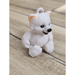 Uroczy Breloczek Biały Miś 3D - Brelok Druk3D Keychain