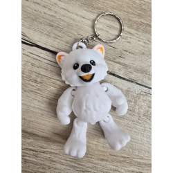 Uroczy Breloczek Biały Miś 3D - Brelok Druk3D Keychain