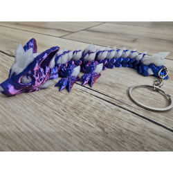 Wolf DragonCrystal 16cm - Ruchomy Brelok Świecący w Nocy - Druk 3D