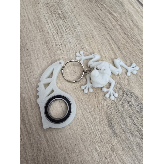 Świecąca Żabka i Keyspinner - Brelok 2w1! KeyRambit KeyFlipper Druk3d