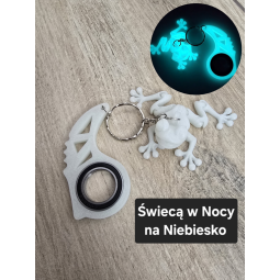 Świecąca Żabka i Keyspinner - Brelok 2w1! KeyRambit KeyFlipper Druk3d