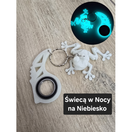 Świecąca Żabka i Keyspinner - Brelok 2w1! KeyRambit KeyFlipper Druk3d