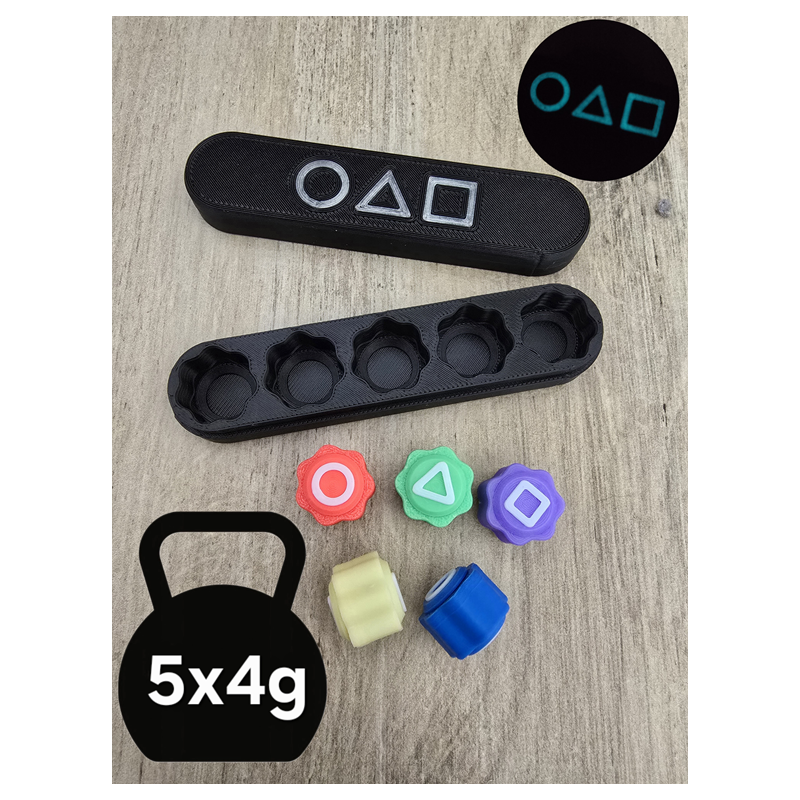 Kości Koreanskiej Gry GONGGI GONGI SQUID GAME + Etui - Druk3d Case 5x4g