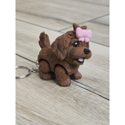 Słodki Brelok Piesek z Kokardką 3D - Brelok Druk3d fidget Keychain