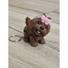 Słodki Brelok Piesek z Kokardką 3D - Brelok Druk3d fidget Keychain