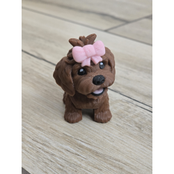 Słodki Brelok Piesek z Kokardką 3D - Brelok Druk3d fidget Keychain