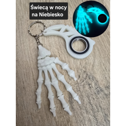 Świecący Keyspinner + Szkieletowa Dłoń 2w1- 3D KeyRambit KeyFlipper Fidget