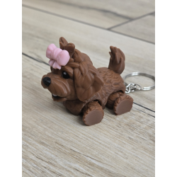 Słodki Brelok Piesek z Kokardką 3D - Brelok Druk3d fidget Keychain