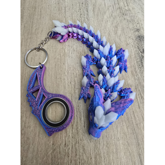Keyspinner + Świecący Wolf DragonCrystal 16cm 2w1- 3D KeyRambit KeyFlipper