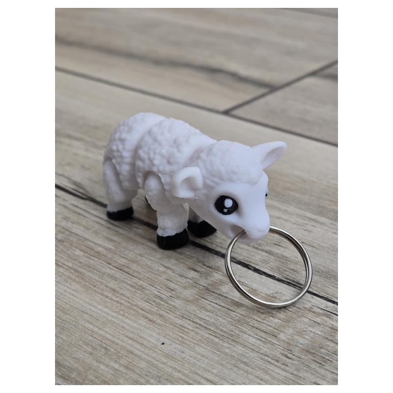 Biała Owieczka - Brelok do Kluczy 3D - Brelok Druk3d fidget Keychain