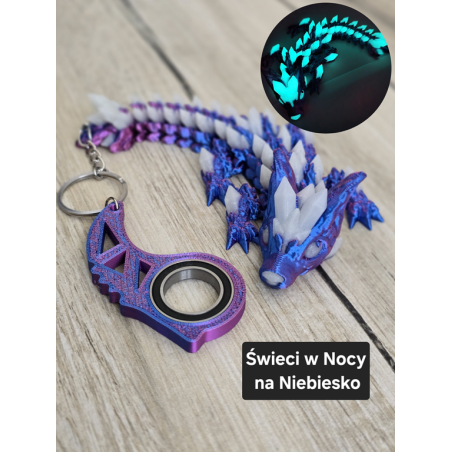 Keyspinner + Świecący Wolf DragonCrystal 16cm 2w1- 3D KeyRambit KeyFlipper