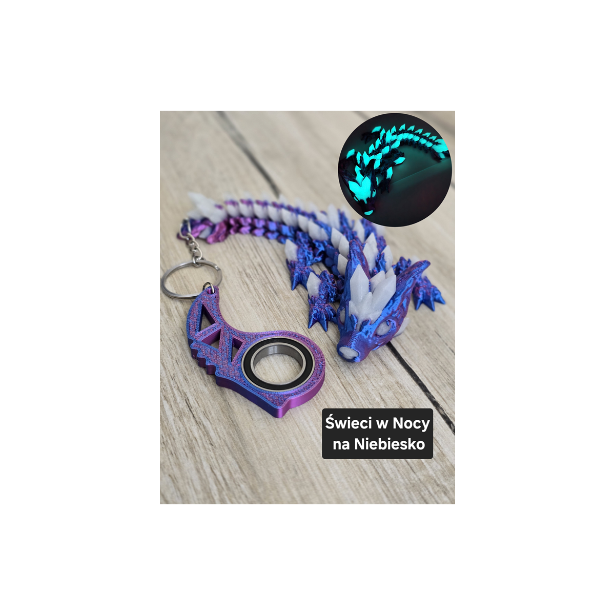 Keyspinner + Świecący Wolf DragonCrystal 16cm 2w1- 3D KeyRambit KeyFlipper