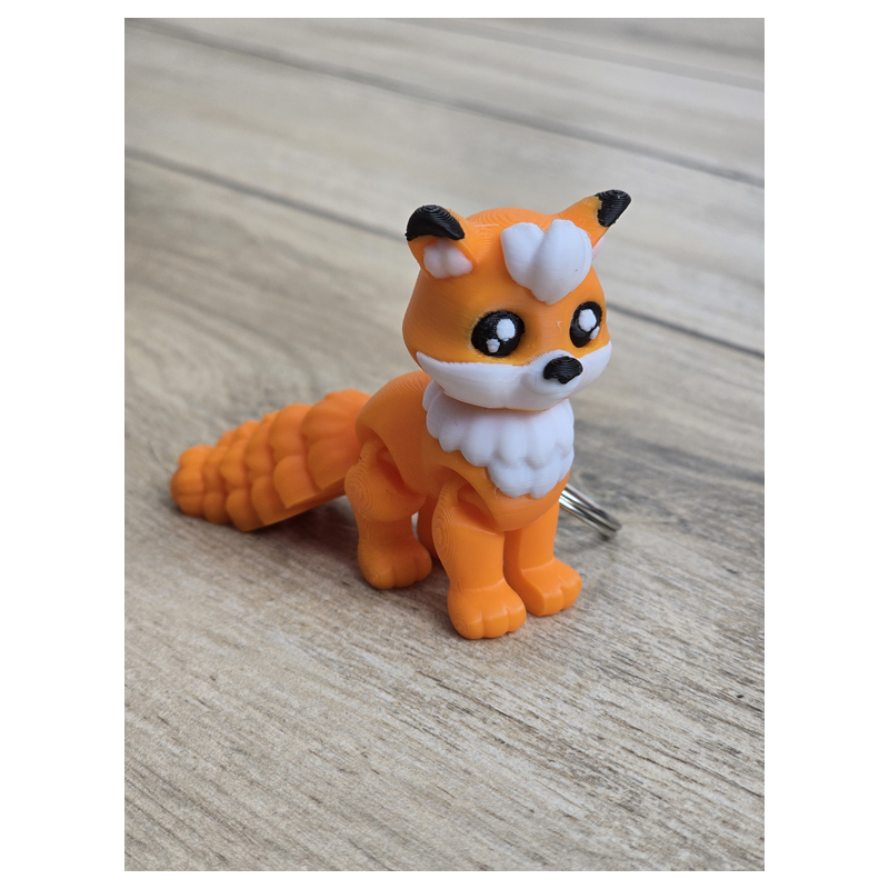 Ruchomy Lisek - Brelok 3d - Druk3d fidget Keychain mixGadzet