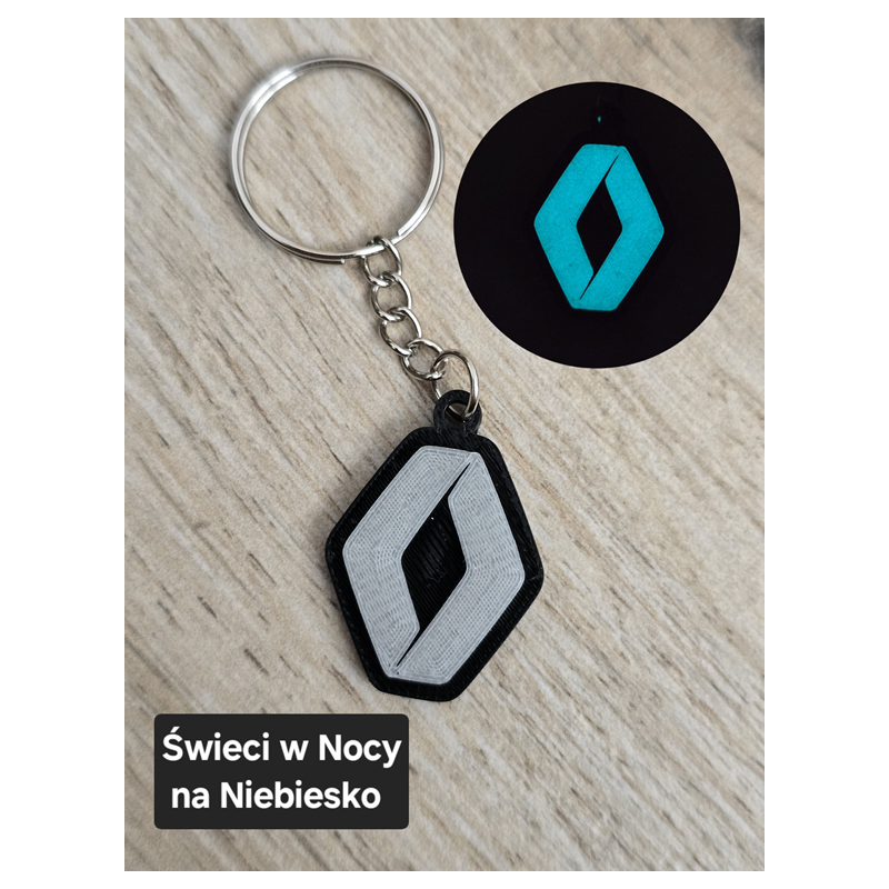 Breloczek Renault - Świeci w Nocy! 3d - Druk3d fidget Keychain mixGadzet