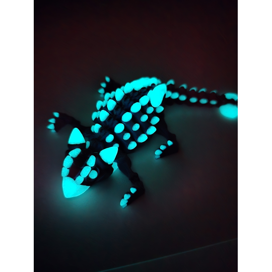 Keyspinner + Świecący Ankylozaur 2w1- KeyRambit KeyFlipper Druk3d Fidget