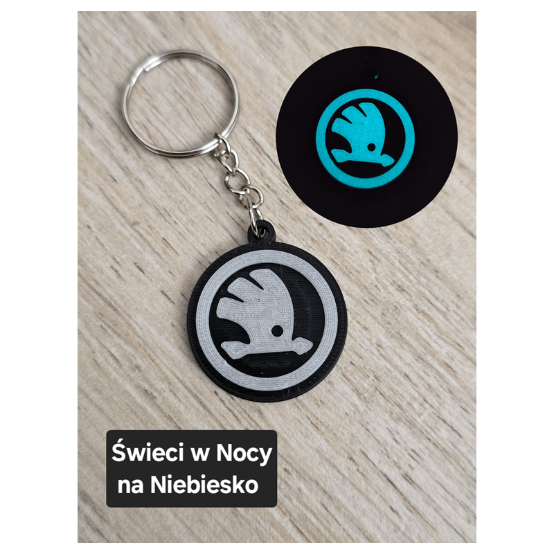 Breloczek Skoda - Świeci w Nocy! 3d - Druk3d fidget Keychain mixGadzet