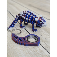 Keyspinner + Świecący Ankylozaur 2w1- KeyRambit KeyFlipper Druk3d Fidget
