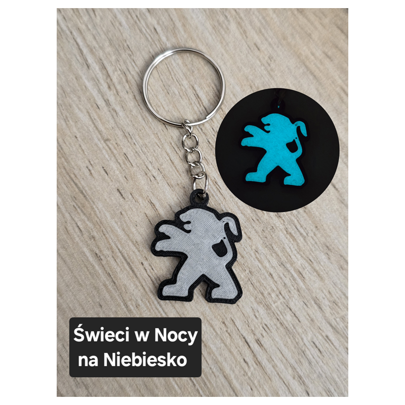 Breloczek Peugeot - Świeci w Nocy! 3d - Druk3d fidget Keychain mixGadzet