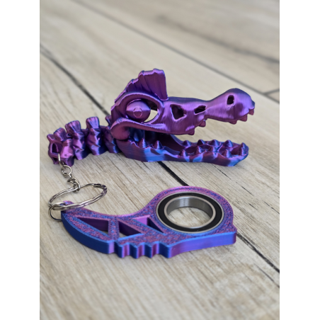 Keyspinner + Spinozaur 2w1 3D - KeyRambit KeyFlipper Druk3d Fidget Keychain