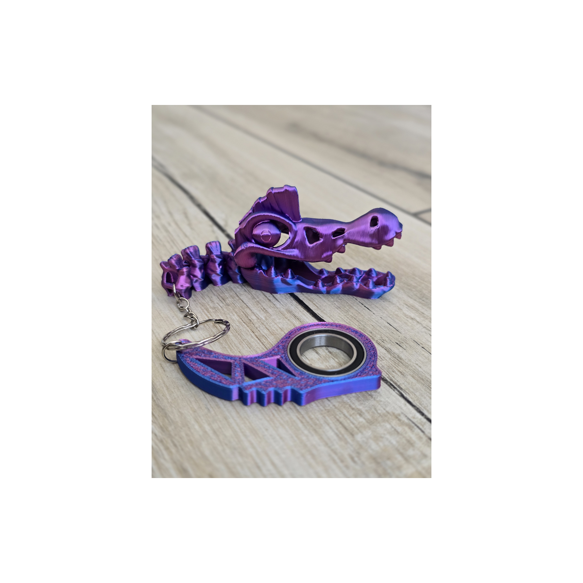 Keyspinner + Spinozaur 2w1 3D - KeyRambit KeyFlipper Druk3d Fidget Keychain