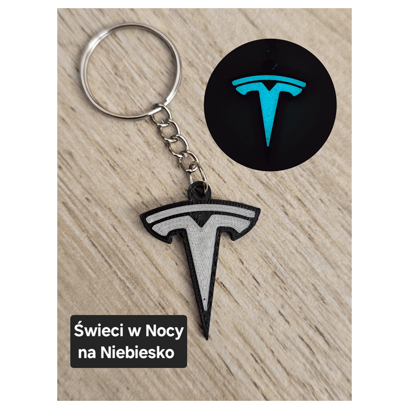 Breloczek Tesla - Świeci w Nocy! 3d - Druk3d fidget Keychain mixGadzet