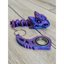 Keyspinner + Ankylozaur 2w1 3D - KeyRambit KeyFlipper Druk3d Keychain