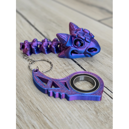 Keyspinner + Ankylozaur 2w1 3D - KeyRambit KeyFlipper Druk3d Keychain