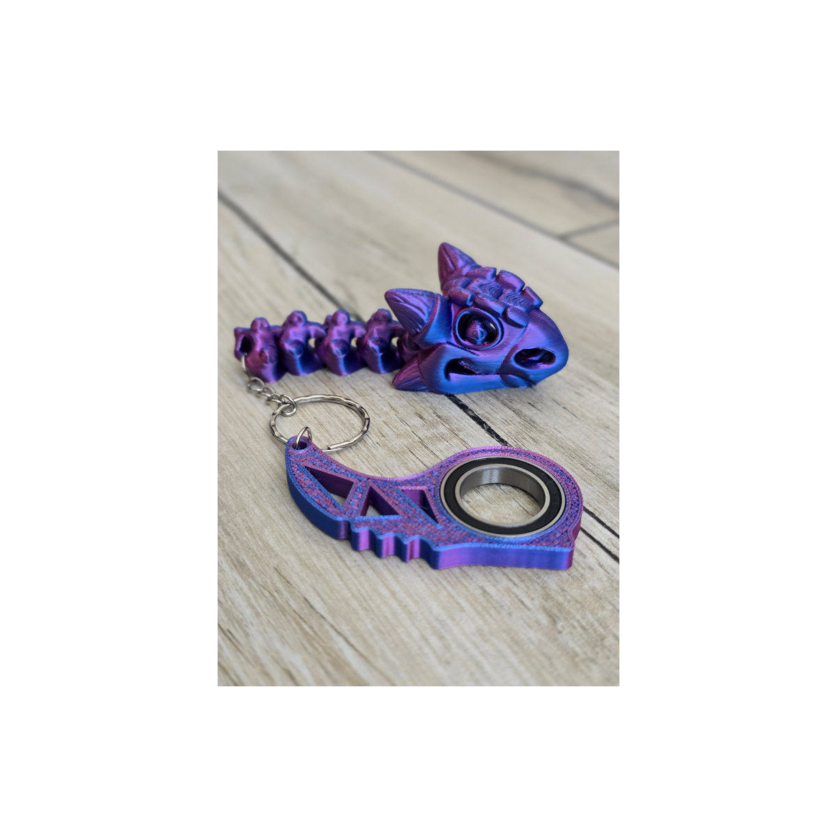 Keyspinner + Ankylozaur 2w1 3D - KeyRambit KeyFlipper Druk3d Keychain