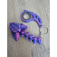 Keyspinner + Ankylozaur 2w1 3D - KeyRambit KeyFlipper Druk3d Keychain