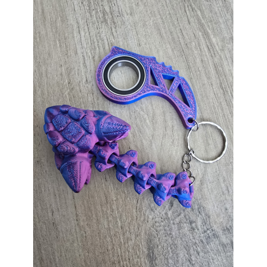 Keyspinner + Ankylozaur 2w1 3D - KeyRambit KeyFlipper Druk3d Keychain
