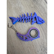 Keyspinner + Rekin 2w1 TikTok 3D - KeyRambit KeyFlipper 3D Fidget Keychain