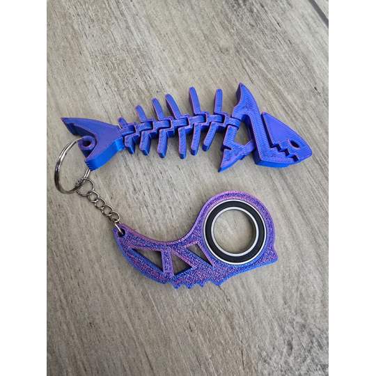 Keyspinner + Rekin 2w1 TikTok 3D - KeyRambit KeyFlipper 3D Fidget Keychain