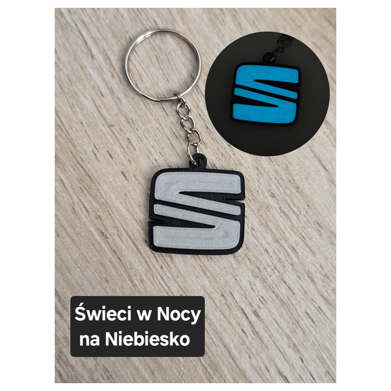 Breloczek Seat - Świeci w Nocy! 3d - Druk3d fidget Keychain mixGadzet