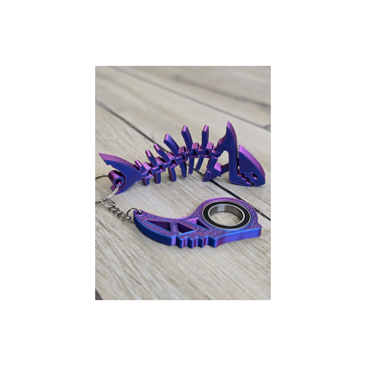 Keyspinner + Rekin 2w1 TikTok 3D - KeyRambit KeyFlipper 3D Fidget Keychain