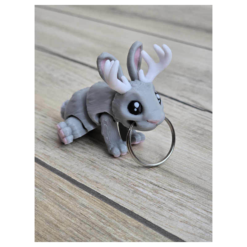 Mini Jackalope - Breloczek z Fantazją 3d - Brelok Druk3d fidget Keychain
