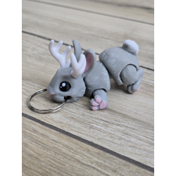 Mini Jackalope - Breloczek z Fantazją 3d - Brelok Druk3d fidget Keychain