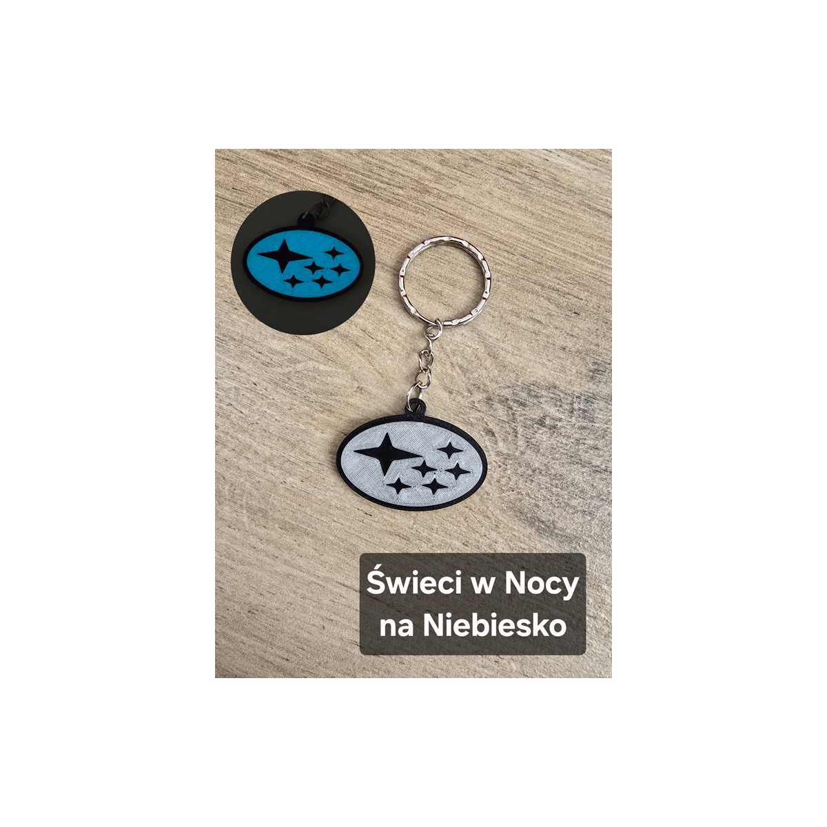 Breloczek Subaru - Świeci w Nocy! 3d - Druk3d fidget Keychain mixGadzet