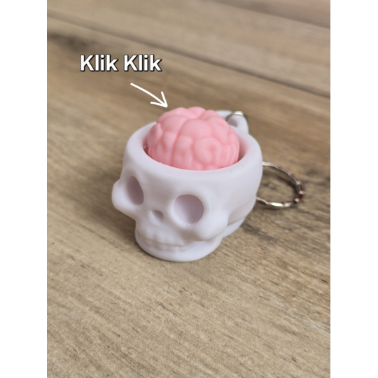 Breloczek Klik Klik Clicker Czaszka 3d - Brelok Druk3d fidget Keychain