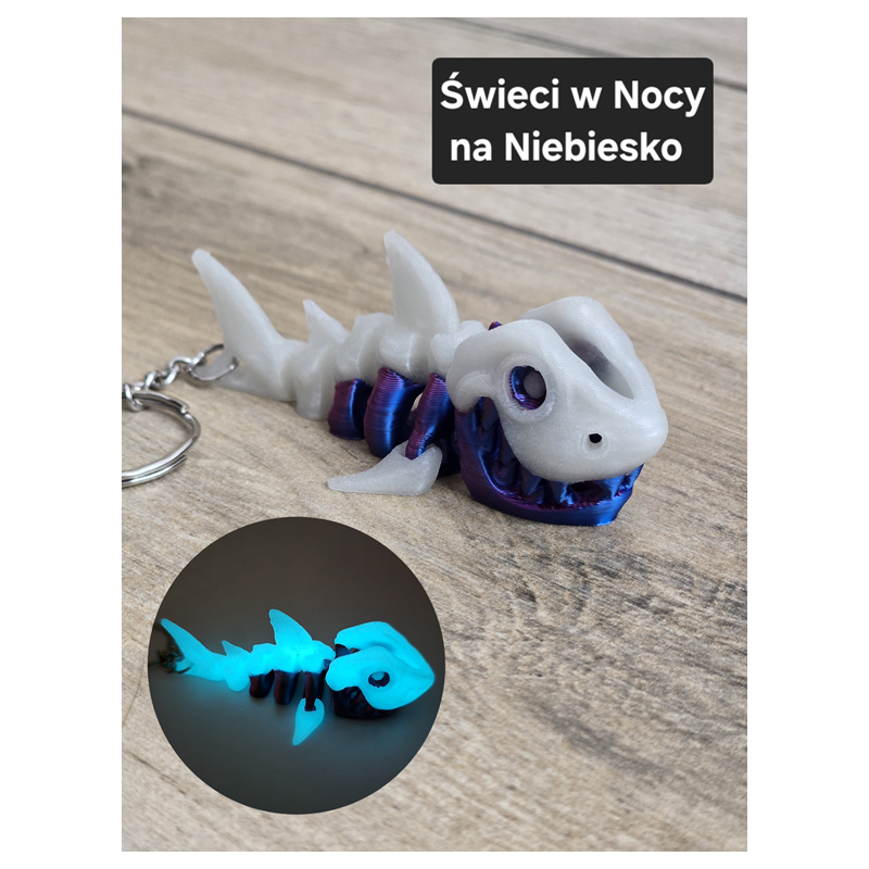 Breloczek Skeleton Shark Rekin 3d - Brelok Druk3d fidget Keychain