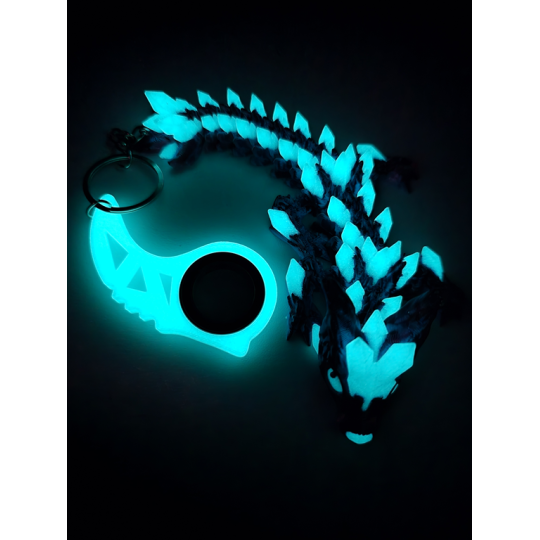 Świecący Keyspinner + Wolf DragonCrystal 16cm 2w1- 3D KeyRambit KeyFlipper