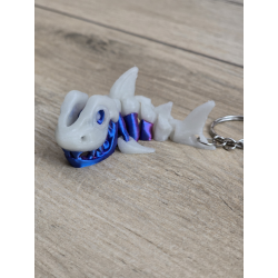 Breloczek Skeleton Shark + KeySpinner 3d - Brelok Druk3d fidget Keychain