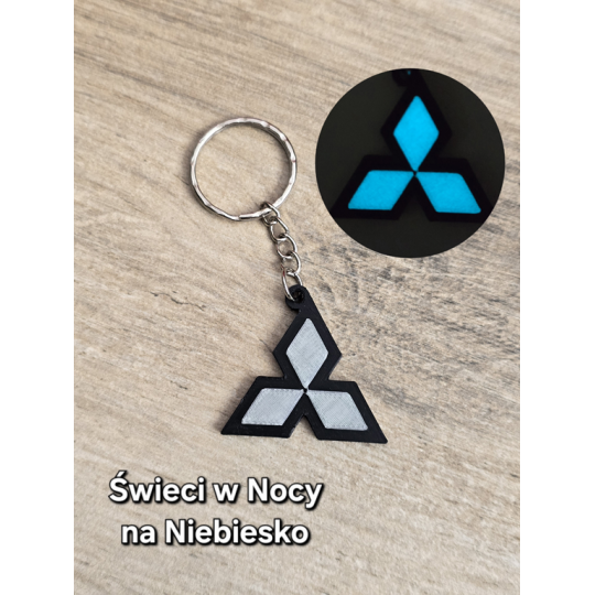 Breloczek Mitsubishi - Świeci w Nocy! 3d - Druk3d fidget Keychain mixGadzet