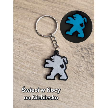 Breloczek Peugeot - Świeci w Nocy! 3d - Druk3d fidget Keychain mixGadzet