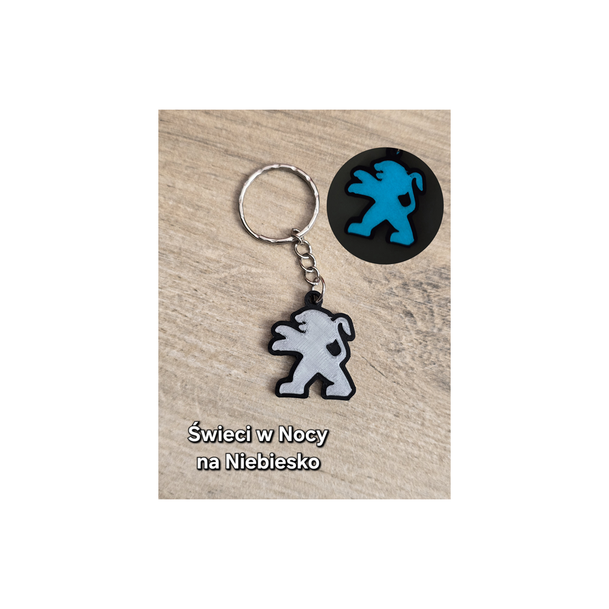 Breloczek Peugeot - Świeci w Nocy! 3d - Druk3d fidget Keychain mixGadzet