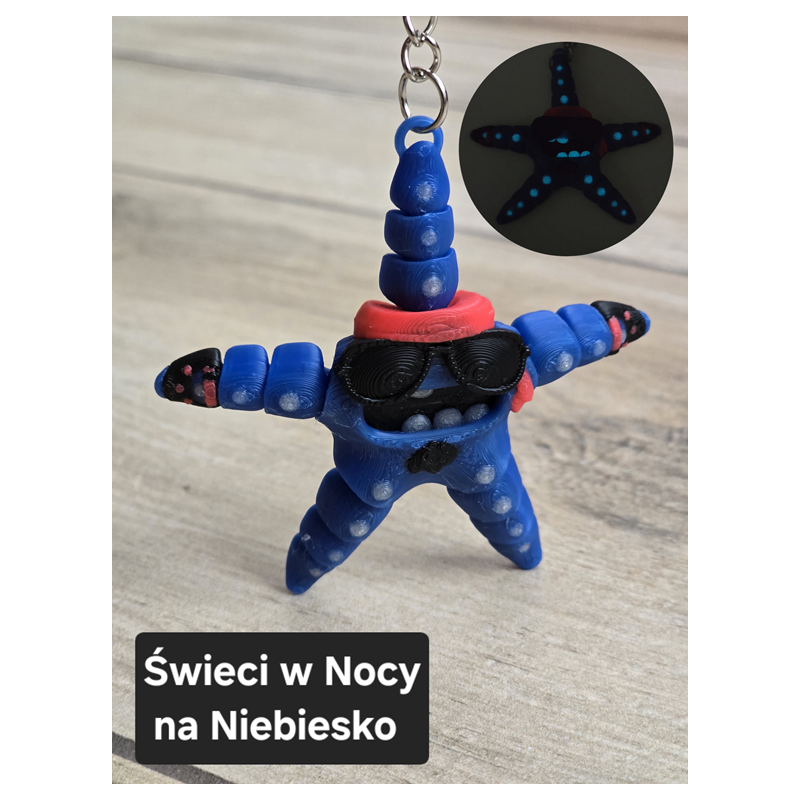 Breloczek Biker Starfish 3d - Brelok Druk3d fidget Keychain mixGadzet