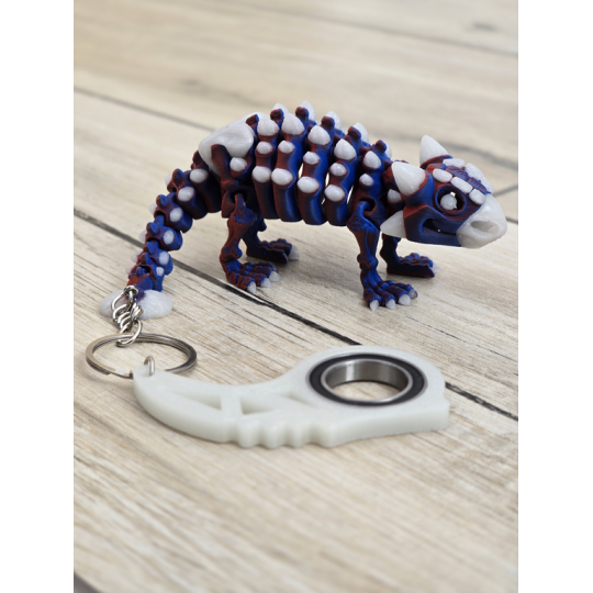 Świecący Keyspinner + Ankylozaur 2w1- KeyRambit KeyFlipper Druk3d Fidget
