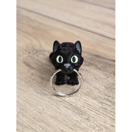 Breloczek Czarnego Kota 3d - Brelok Druk3d fidget Keychain mixGadzet